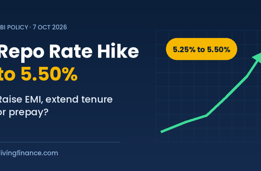 Repo Rate Hike to 5.50% graphic with upward arrow: raise EMI, extend tenure or prepay your home loan