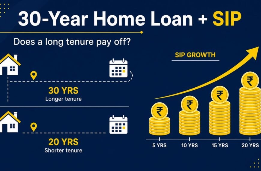 30-year home loan vs 20-year home loan with SIP growth chart